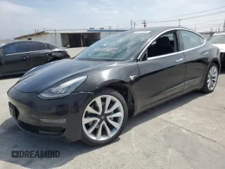 2018 Tesla Model 3 Long Range Battery with VIN 5YJ3E1EA6JF176429, listed as a Copart auction lot 53272005 with 46,243 mi miles and Salvage Title. Bid and sale history available at carsss.com. Image 1.