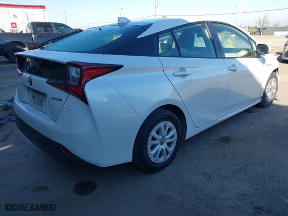 2022 Toyota Prius L Eco with VIN JTDKAMFU2N3161771, listed as a IAAI auction lot 41428804 with 113,777 mi miles. Bid and sale history available at carsss.com. Image 4.