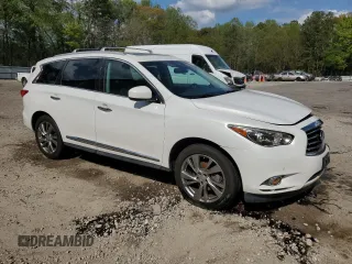 2013 Infiniti JX35 with VIN 5N1AL0MM6DC352606, listed as a Copart auction lot 50633205 with 123,798 mi miles and Salvage Title. Bid and sale history available at DreamBid. Image 4.