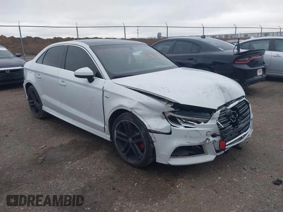 2018 Audi A3 Sedan Premium Plus with VIN WAUJ8GFF2J1003413, listed as a IAAI auction lot 41535243 with 109,454 mi miles. Bid and sale history available at carsss.com. Image 1.