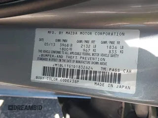 2013 Mazda 3 i SV with VIN JM1BL1TG1D1832624, listed as a IAAI auction lot 42372225 with 177,506 mi miles and . Bid and sale history available at DreamBid. Image 9.