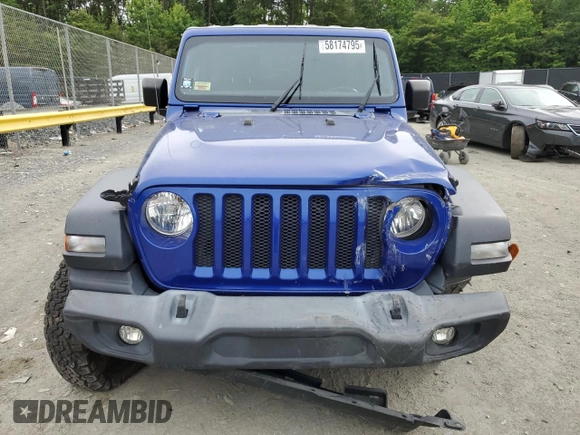 2019 Jeep Wrangler Unlimited Sport S with VIN 1C4HJXDG3KW556884, listed as a Copart auction lot 58174795 with Not provided miles and Salvage title. Bid and sale history available at DreamBid. Image 5.