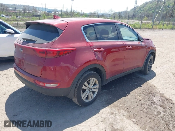2017 Kia Sportage LX with VIN KNDPMCAC8H7296742, listed as a IAAI auction lot 42096883 with 160,511 mi miles and . Bid and sale history available at carsss.com. Image 4.