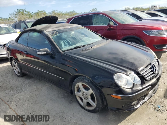 2005 Mercedes-Benz CLK 500 with VIN WDBTK75J45F134515, listed as a Copart auction lot 75918994 with Not Provided miles and Non Repairable. Bid and sale history available at DreamBid. Image 4.