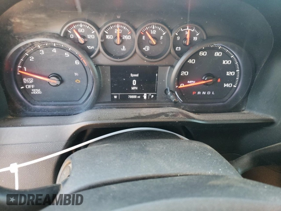 2020 Chevrolet Silverado 1500 Custom with VIN 3GCPWBEK9LG229263, listed as a Copart auction lot 80705084 with 79,688 mi miles and Clean Title. Bid and sale history available at carsss.com. Image 9.