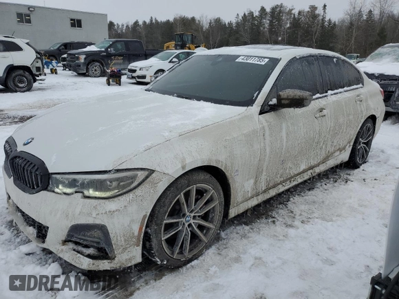 2020 BMW 3 Series 330i xDrive with VIN 3MW5R7J00L8B12632, listed as a Copart auction lot 43011785 with 74,845 mi miles and Clean Title. Bid and sale history available at carsss.com. Image 1.