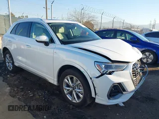 2024 Audi Q3 S line Premium with VIN WA1DECF32R1031144, listed as a IAAI auction lot 41296470 with 1,757 mi miles. Bid and sale history available at carsss.com. Image 1.