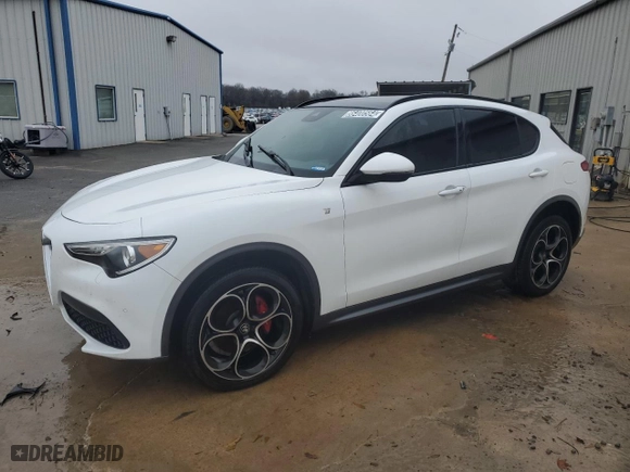 2023 Alfa Romeo Stelvio Ti with VIN ZASPAKBN7P7D54106, listed as a Copart auction lot 86400564 with 50,749 mi miles and Clean Title. Bid and sale history available at carsss.com. Image 1.