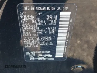 2017 Nissan Armada SV with VIN JN8AY2NC6H9509081, listed as a IAAI auction lot 40997264 with 114,264 mi miles. Bid and sale history available at carsss.com. Image 9.