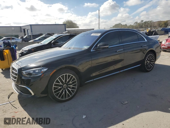 2023 Mercedes-Benz S-Class S 580 with VIN W1K6G7GB2PA169565, listed as a Copart auction lot 85590864 with 19,951 mi miles and Salvage Title. Bid and sale history available at carsss.com. Image 1.