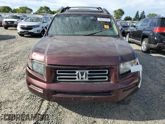 2008 Honda Ridgeline RTL with VIN 2HJYK16598H524756, listed as a Copart auction lot 52727235 with Not provided miles and Salvage title. Bid and sale history available at DreamBid. Image 5.