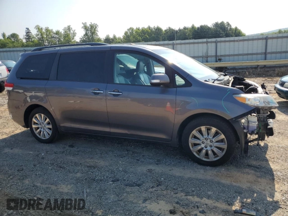 2013 Toyota Sienna XLE with VIN 5TDDK3DC5DS049425, listed as a Copart auction lot 62391555 with 108,594 mi miles and Salvage title. Bid and sale history available at DreamBid. Image 4.
