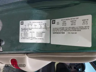 2003 Buick LeSabre Custom with VIN 1G4HP54K534179068, listed as a IAAI auction lot 41930360 with 164,637 mi miles and . Bid and sale history available at carsss.com. Image 9.
