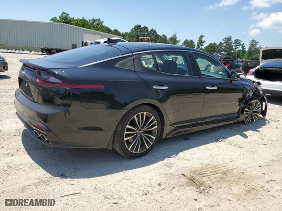 2019 Kia Stinger Premium with VIN KNAE25LA1K6052882, listed as a Copart auction lot 57794184 with 55,498 mi miles and Salvage Title. Bid and sale history available at carsss.com. Image 3.