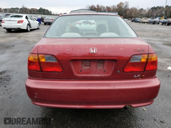 1999 Honda Civic LX with VIN 1HGEJ657XXL047414, listed as a Copart auction lot 83943154 with 300,098 mi miles and Salvage Title. Bid and sale history available at carsss.com. Image 6.