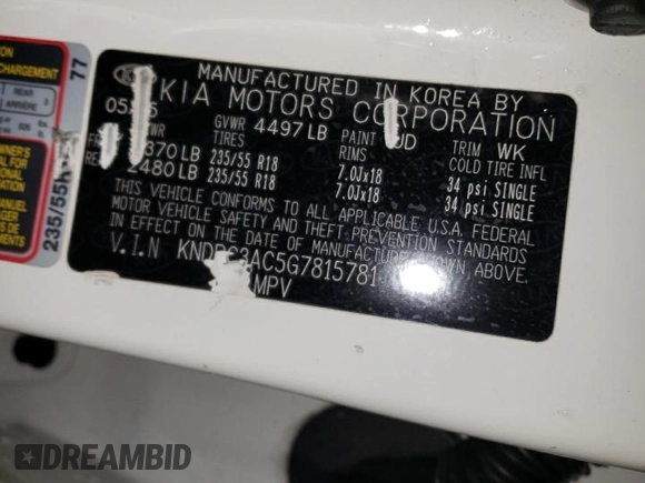 2016 Kia Sportage EX z VIN KNDPC3AC5G7815781, wystawiony jako Copart lot #61004025 z przebiegiem 91 964 mil mil oraz Czysty tytuł • Clean title. Historia ofert i sprzedaży dostępna na DreamBid. Obrazek 13.