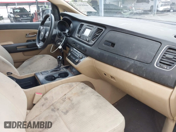 2016 Kia Sedona LX with VIN KNDMB5C16G6116730, listed as a IAAI auction lot 40953112 with 147,191 mi miles. Bid and sale history available at carsss.com. Image 5.