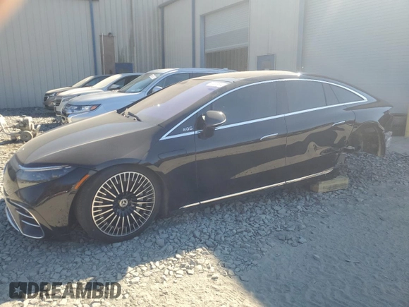 2022 Mercedes-Benz EQS with VIN W1KCG4EB4NA017143, listed as a Copart auction lot 77336514 with 6,536 mi miles and Clean Title. Bid and sale history available at carsss.com. Image 1.