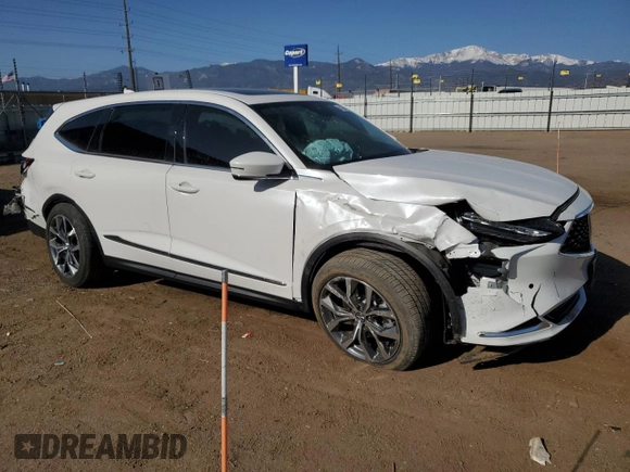 2023 Acura MDX Technology with VIN 5J8YE1H48PL043996, listed as a Copart auction lot 51858185 with 17,228 mi miles and Salvage title. Bid and sale history available at DreamBid. Image 4.