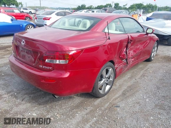 2010 Lexus IS 250 C with VIN JTHFF2C28A2512322, listed as a IAAI auction lot 42684261 with 59,939 mi miles and . Bid and sale history available at DreamBid. Image 4.