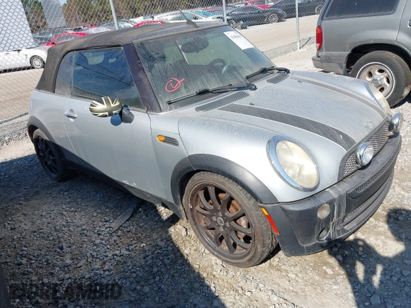 2006 MINI Convertible with VIN WMWRF33586TF64534, listed as a IAAI auction lot 41484453 with 180,748 mi miles and . Bid and sale history available at DreamBid. Image 1.