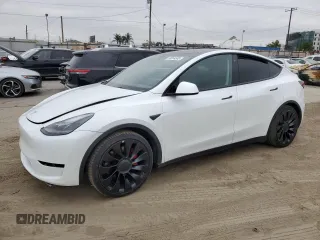 2022 Tesla Model Y Performance with VIN 7SAYGDEF1NF410241, listed as a Copart auction lot 55359505 with 42,652 mi miles and Salvage Title. Bid and sale history available at DreamBid. Image 1.