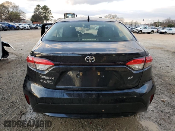 2022 Toyota Corolla LE with VIN JTDEPMAE2NJ207333, listed as a Copart auction lot 49881985 with 104,314 mi miles and Salvage Title. Bid and sale history available at carsss.com. Image 6.