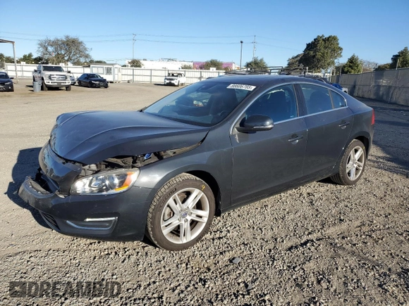 2015 Volvo S60 T5 Drive-E Premier Plus with VIN YV126MFC0F1313708, listed as a Copart auction lot 88606785 with 56,884 mi miles and Salvage Title. Bid and sale history available at carsss.com. Image 1.