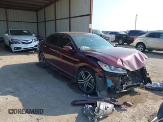 2017 Honda Accord Sport with VIN 1HGCR2F58HA025382, listed as a IAAI auction lot 42020349 with 107,021 mi miles. Bid and sale history available at carsss.com. Image 1.