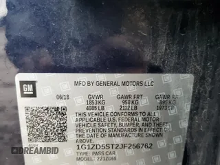 2018 Chevrolet Malibu LT with VIN 1G1ZD5ST2JF256762, listed as a Copart auction lot 81047274 with 134,345 mi miles and Salvage Title. Bid and sale history available at DreamBid. Image 13.