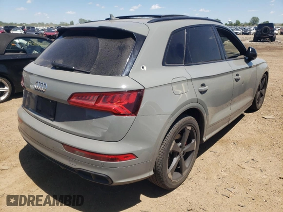 2019 Audi SQ5 Premium Plus with VIN WA1B4AFY9K2075023, listed as a Copart auction lot 57609334 with Not Provided miles and Salvage Title. Bid and sale history available at DreamBid. Image 3.