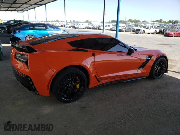 2019 Chevrolet Corvette Z06 1LZ with VIN 1G1YN2D64K5601652, listed as a Copart auction lot 54251995 with 35,154 mi miles and Clean Title. Bid and sale history available at carsss.com. Image 3.