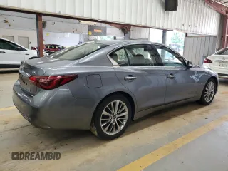2019 Infiniti Q50 Luxe with VIN JN1EV7AR2KM554667, listed as a Copart auction lot 62788934 with 27,606 mi miles and Salvage Title. Bid and sale history available at carsss.com. Image 3.