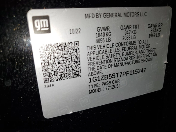 2023 Chevrolet Malibu LS with VIN 1G1ZB5ST7PF115247, listed as a Copart auction lot 54697005 with 48,008 mi miles and Clean Title. Bid and sale history available at DreamBid. Image 13.
