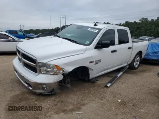 2021 Ram 1500 Tradesman with VIN 3C6RR6KT8MG708237, listed as a Copart auction lot 55057265 with 81,797 mi miles and Salvage title. Bid and sale history available at DreamBid. Image 1.
