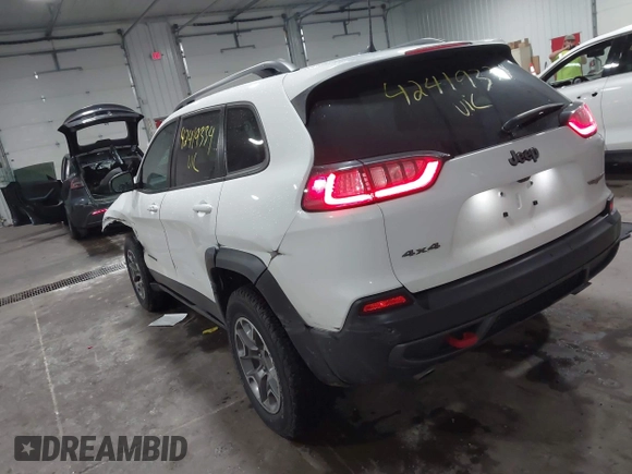 2021 Jeep Cherokee Trailhawk with VIN 1C4PJMBX8MD139644, listed as a IAAI auction lot 42419334 with 68,333 mi miles and . Bid and sale history available at DreamBid. Image 3.