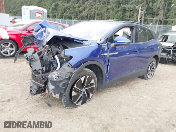 2022 Volkswagen ID.4 Pro S z VIN WVGGNPE26NP036269, wystawiony jako IAAI lot #42279904 z przebiegiem 43 959 mil mil oraz . Historia ofert i sprzedaży dostępna na DreamBid. Obrazek 18.