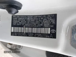 2012 Toyota Prius One with VIN JTDKN3DU4C5462870, listed as a IAAI auction lot 42091577 with 370,495 mi miles. Bid and sale history available at carsss.com. Image 9.