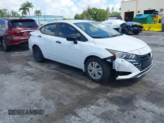 2024 Nissan Versa S with VIN 3N1CN8DV7RL885576, listed as a IAAI auction lot 42136552 with 19,023 mi miles. Bid and sale history available at carsss.com. Image 1.