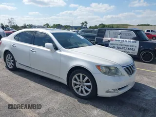2008 Lexus LS 460 with VIN JTHBL46F485057947, listed as a IAAI auction lot 42087768 with 344,631 mi miles. Bid and sale history available at carsss.com. Image 1.