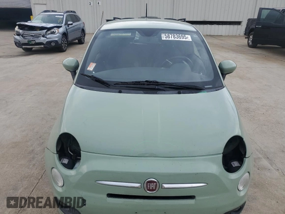2013 FIAT 500 Sport with VIN 3C3CFFBR1DT554865, listed as a Copart auction lot 58783695 with 87,235 mi miles and Salvage title. Bid and sale history available at DreamBid. Image 5.