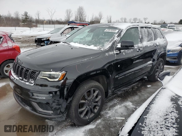 2020 Jeep Grand Cherokee Overland with VIN 1C4RJFCG3LC276983, listed as a Copart auction lot 47673205 with 54,963 mi miles and Salvage Title. Bid and sale history available at carsss.com. Image 1.
