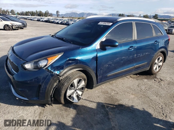 2017 Kia Niro LX with VIN KNDCB3LC9H5062395, listed as a Copart auction lot 51184255 with 128,700 mi miles and Salvage Title. Bid and sale history available at carsss.com. Image 1.
