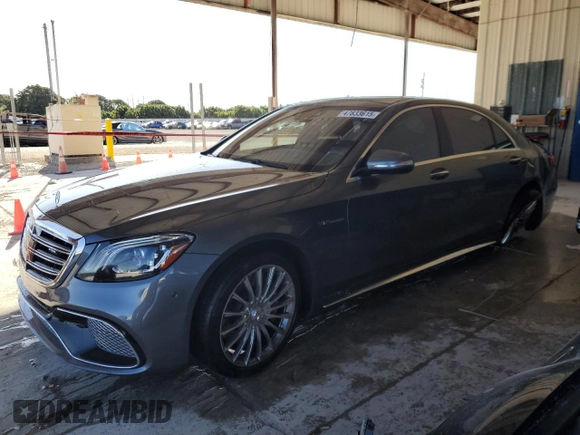 2019 Mercedes-Benz S with VIN WDDUG7KBXKA424017, listed as a Copart auction lot 47833615 with 50,813 mi miles and Salvage Title. Bid and sale history available at DreamBid. Image 1.