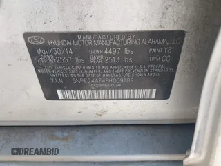 2015 Hyundai Sonata SE z VIN 5NPE24AF4FH009189, wystawiony jako IAAI lot #42466763 z przebiegiem 168 778 mil mil oraz . Historia ofert i sprzedaży dostępna na DreamBid. Obrazek 9.