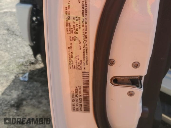 2024 Ram 2500 Laramie with VIN 3C6UR5FL6RG366874, listed as a Copart auction lot 63805425 with 18,460 mi miles and Salvage title. Bid and sale history available at DreamBid. Image 12.