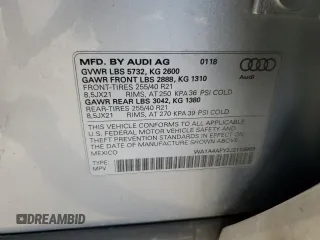 2018 Audi SQ5 Premium Plus with VIN WA1A4AFY2J2119969, listed as a Copart auction lot 69327482 with 57,897 mi miles. Bid and sale history available at carsss.com. Image 16.
