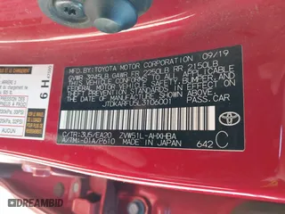 2020 Toyota Prius L Eco with VIN JTDKARFU5L3106001, listed as a IAAI auction lot 41413697 with 185,811 mi miles. Bid and sale history available at carsss.com. Image 9.