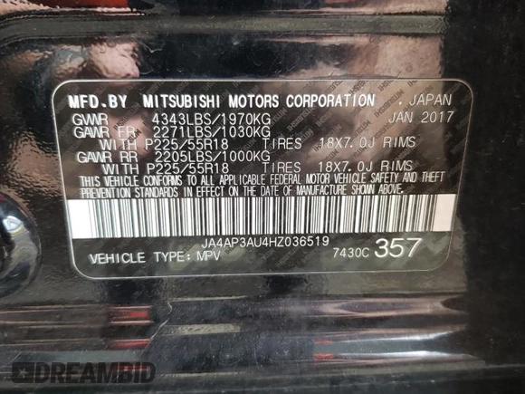 2017 Mitsubishi Outlander ES with VIN JA4AP3AU4HZ036519, listed as a Copart auction lot 56506095 with 100,275 mi miles and Clean title. Bid and sale history available at DreamBid. Image 13.