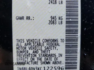 2019 Nissan Altima 2.5 SV with VIN 1N4BL4DV3KC122596, listed as a Copart auction lot 42771165 with 68,155 mi miles and Salvage Title. Bid and sale history available at carsss.com. Image 13.